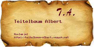 Teitelbaum Albert névjegykártya